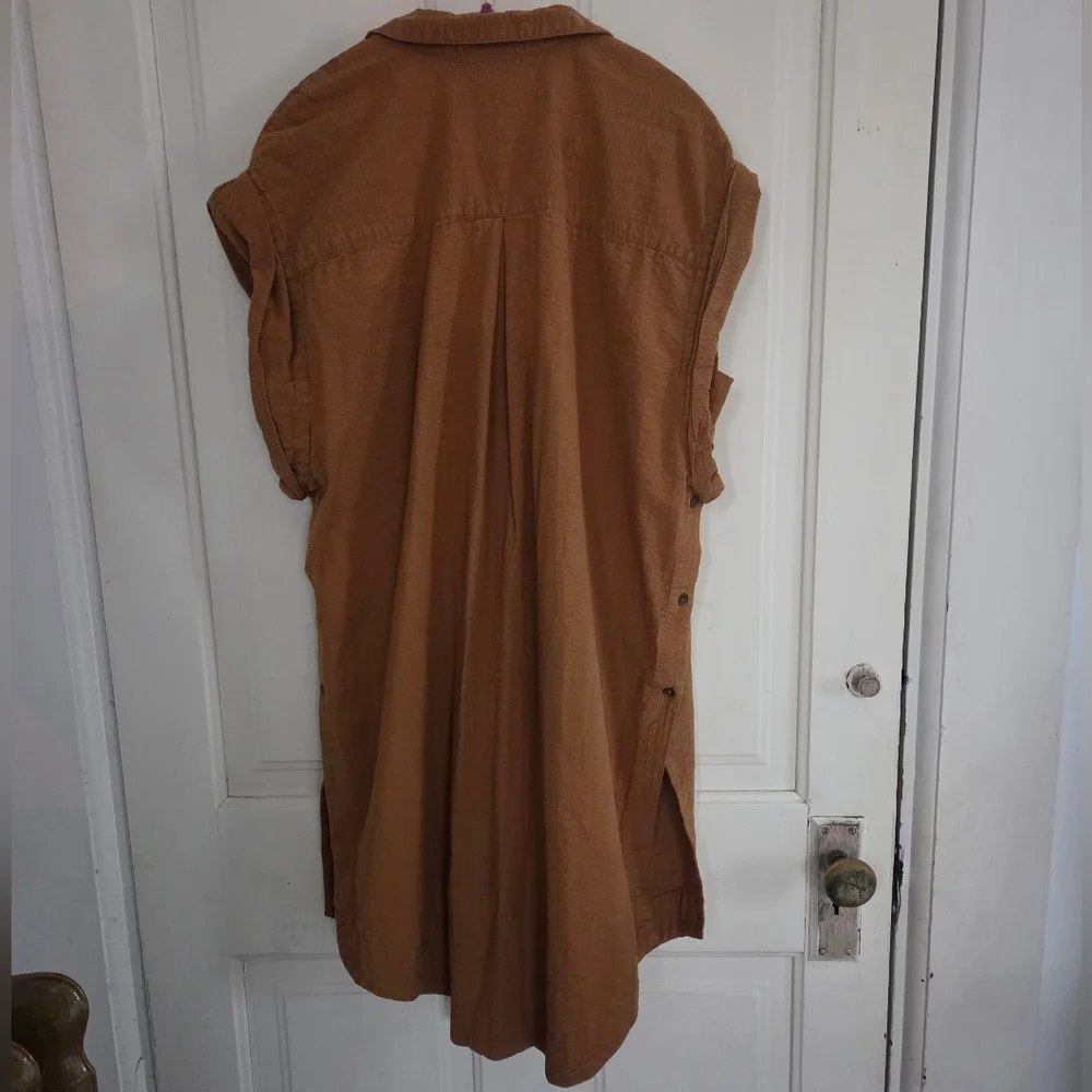 Anthropologie Maeve Brown Button Down Dress - Picture 11 of 16